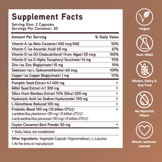 Daily Glow Vitamins For Glowing Skin & Healthy Hair 30 servings