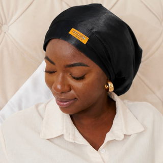 Omonye 100% Grade 6A Mulberry Silk Bonnet Black