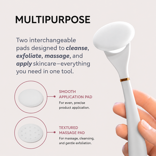 LUNAESCENT Touch-Free Skincare Applicator Set with Silicone Pads & Gold Spatula