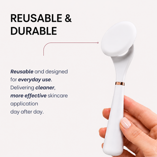 LUNAESCENT Touch-Free Skincare Applicator Set with Silicone Pads & Gold Spatula