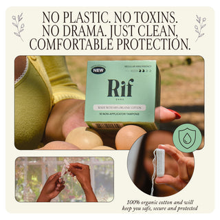 Organic Cotton Regular Absorbency Tampons with No Applicator (3 pack, 54-count)