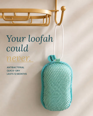 U-Scrub Exfoliator, Antibacterial, Quick-Drying & Machine Washable with Travel Bag