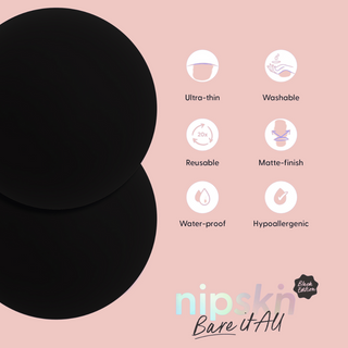 Black Edition Bare it All - Reusable Round Silicone Nipple Covers
